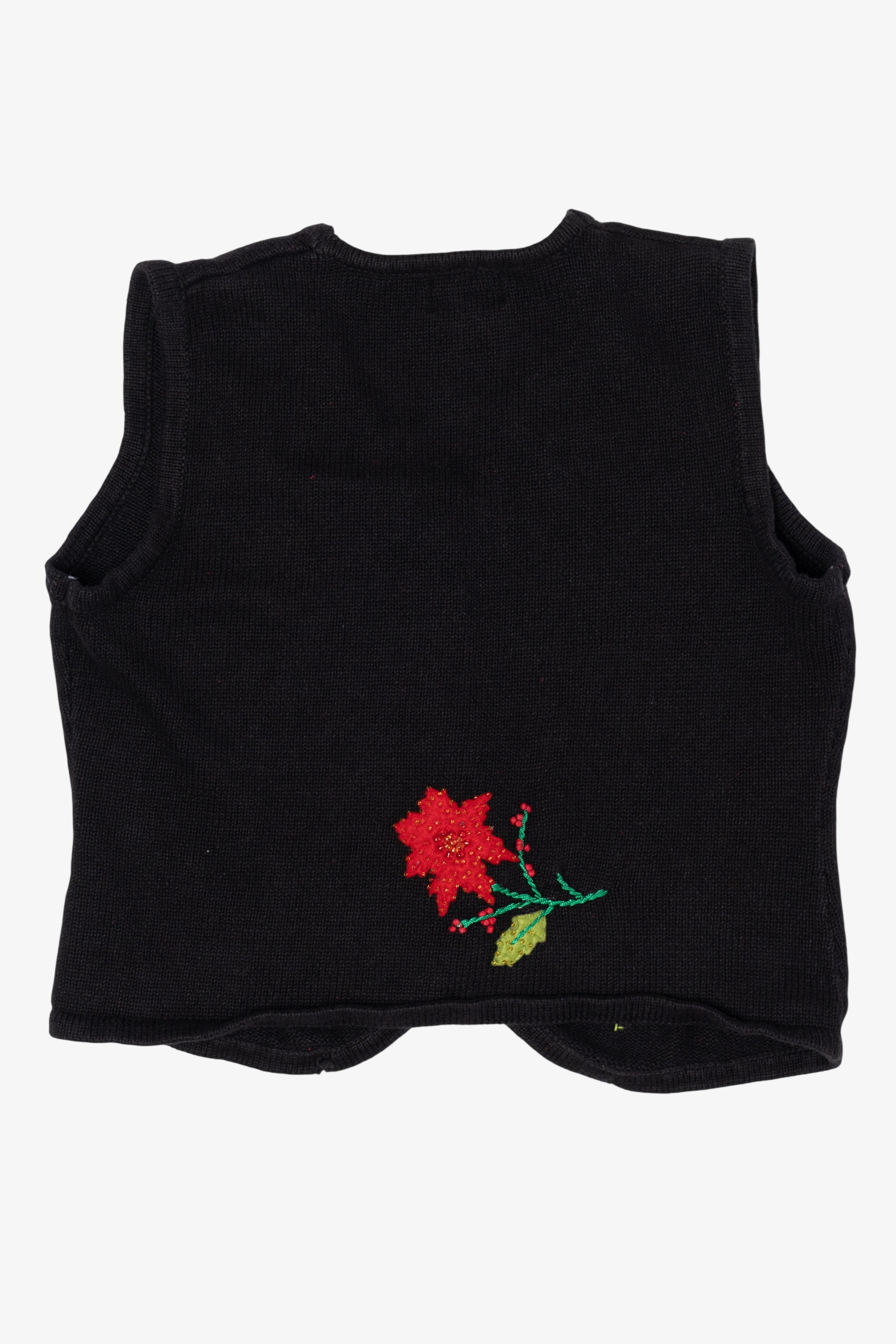 Vintage Black Designers Originals Studio Flowers Ugly Christmas Vest (1990s)