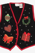 Vintage Black Kathie Lee Ugly Christmas Vest (1990s)