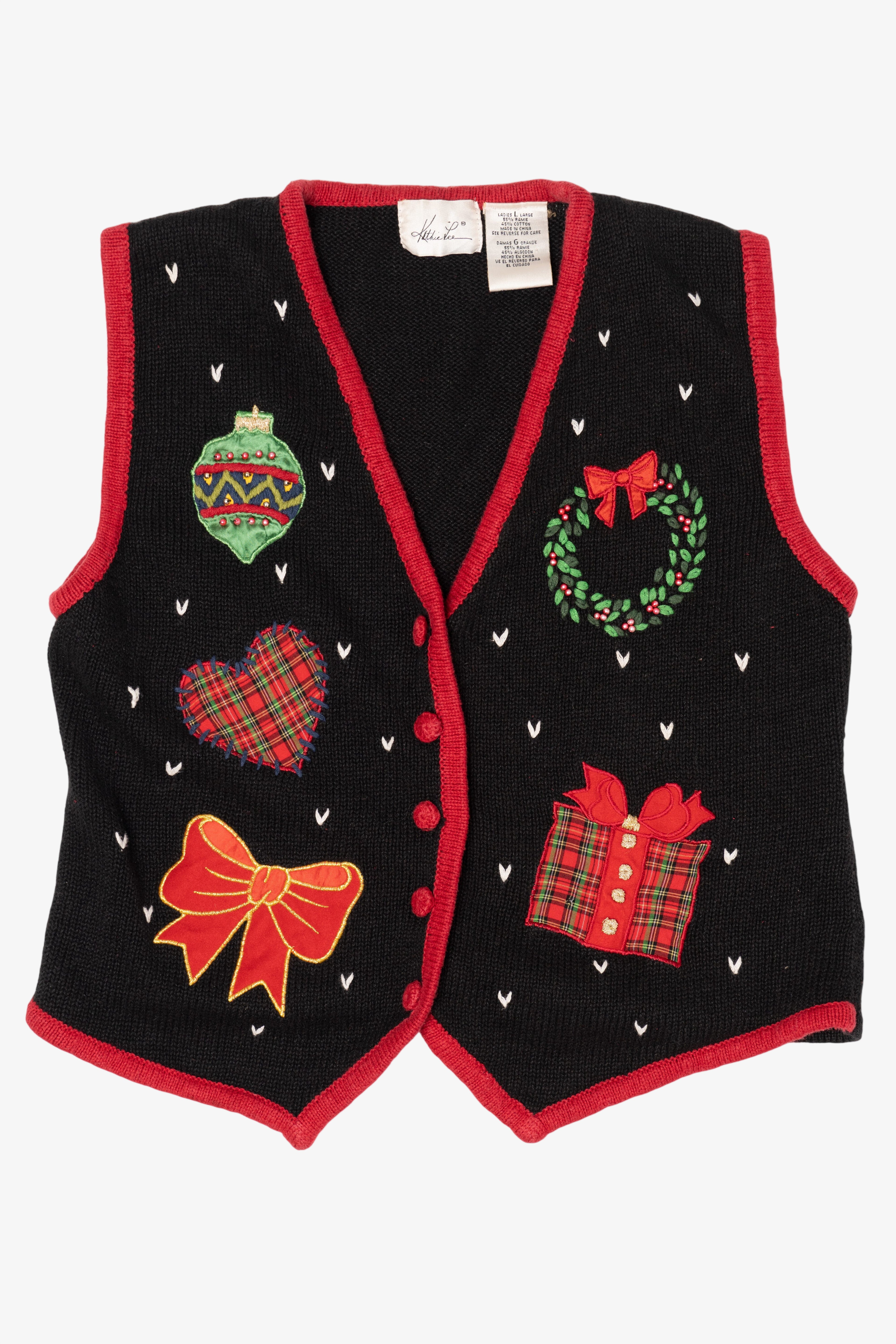 Vintage Black Kathie Lee Ugly Christmas Vest (1990s)