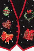 Vintage Black Kathie Lee Ugly Christmas Vest (1990s)