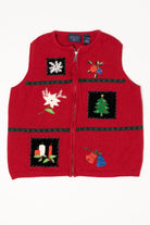 Vintage Red Crazy Horse Ugly Christmas Vest (1990s)