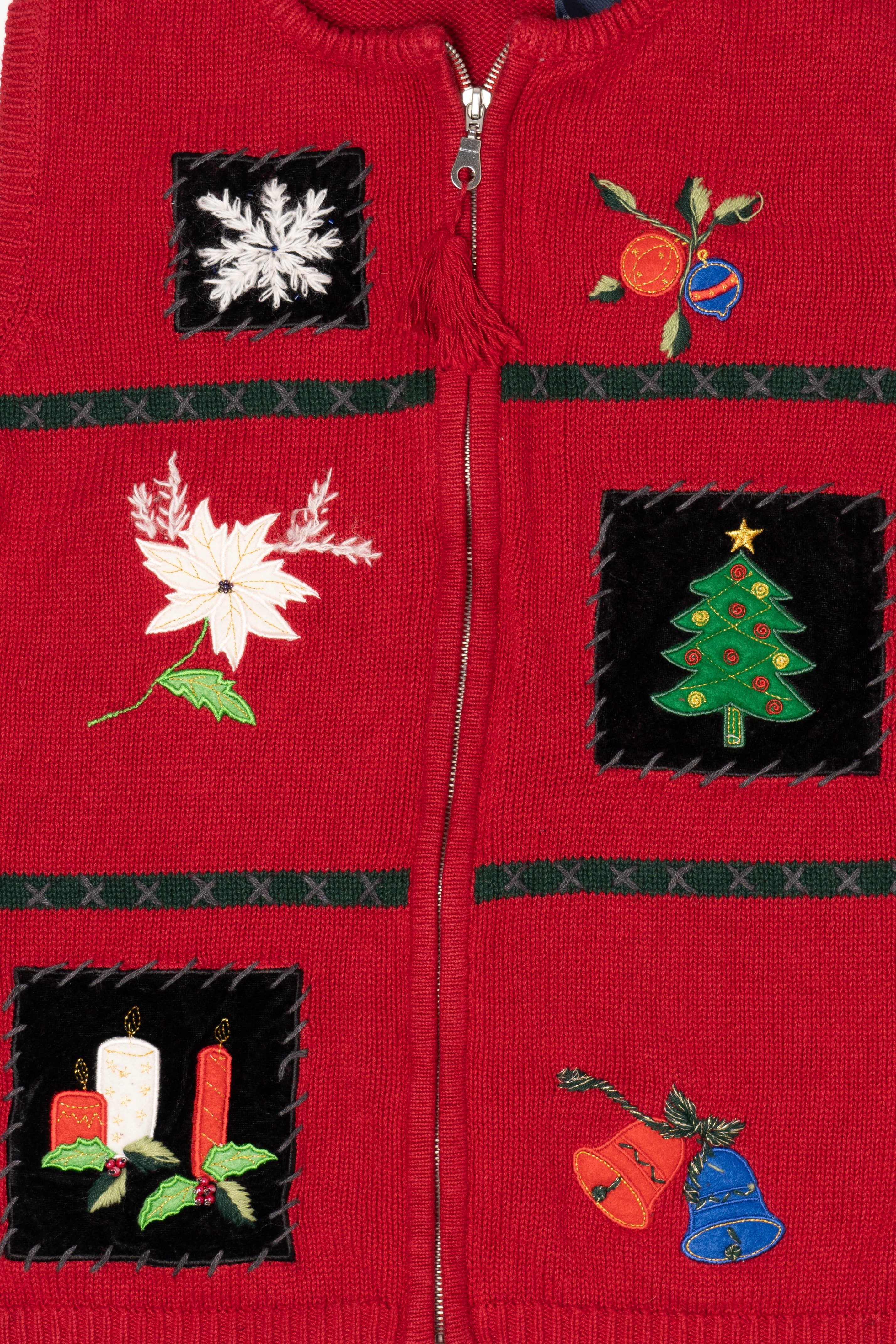 Vintage Red Crazy Horse Ugly Christmas Vest (1990s)
