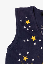 Vintage Navy Blue In Resource Snowmen Caroling Ugly Christmas Vest (1990s)