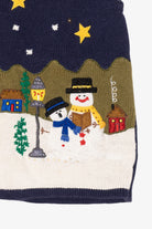 Vintage Navy Blue In Resource Snowmen Caroling Ugly Christmas Vest (1990s)