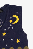 Vintage Navy Blue In Resource Snowmen Caroling Ugly Christmas Vest (1990s)