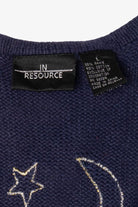 Vintage Navy Blue In Resource Snowmen Caroling Ugly Christmas Vest (1990s)