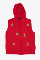 Vintage Red Crystal Kobe Trees Hooded Ugly Christmas Vest (2000s)