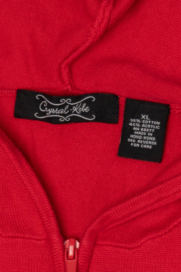Vintage Red Crystal Kobe Trees Hooded Ugly Christmas Vest (2000s)