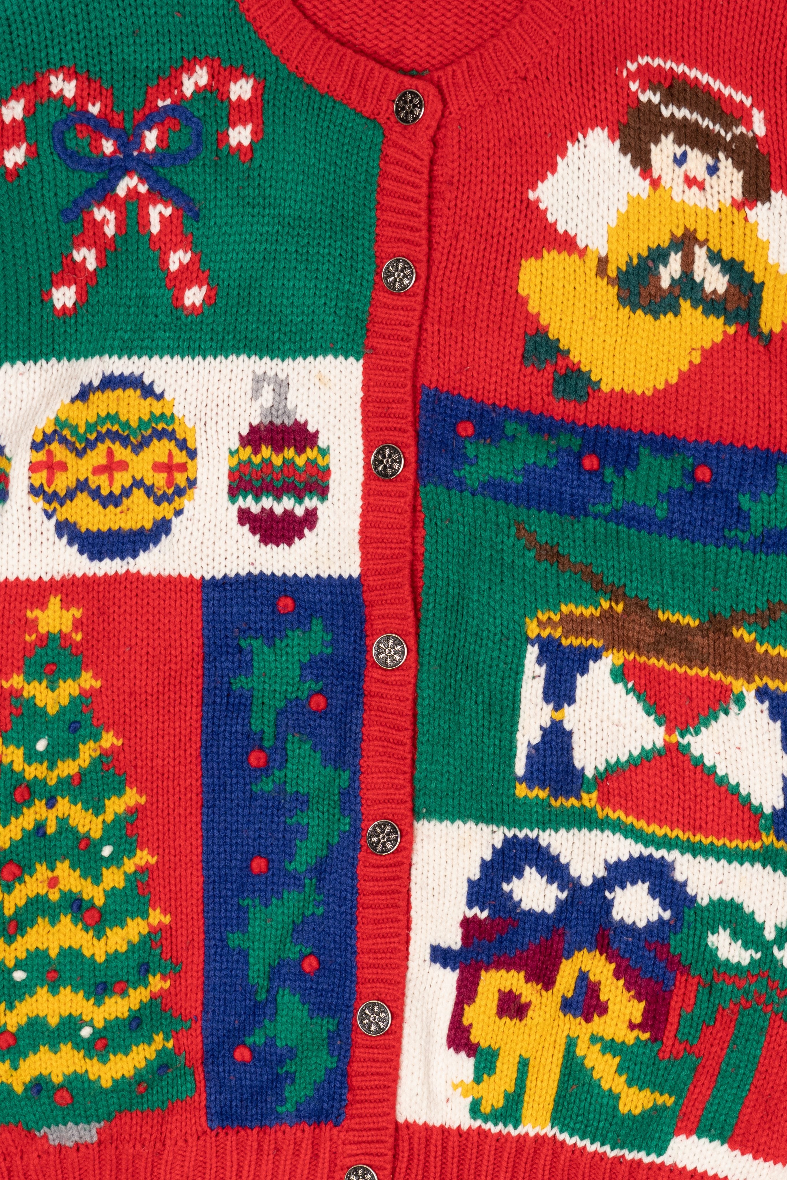 Vintage Red Ugly Christmas Cardigan (1990s)