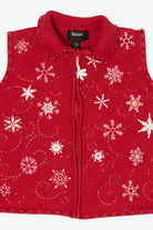 Vintage Red Studio Joy Snowflakes Ugly Christmas Vest (1990s)
