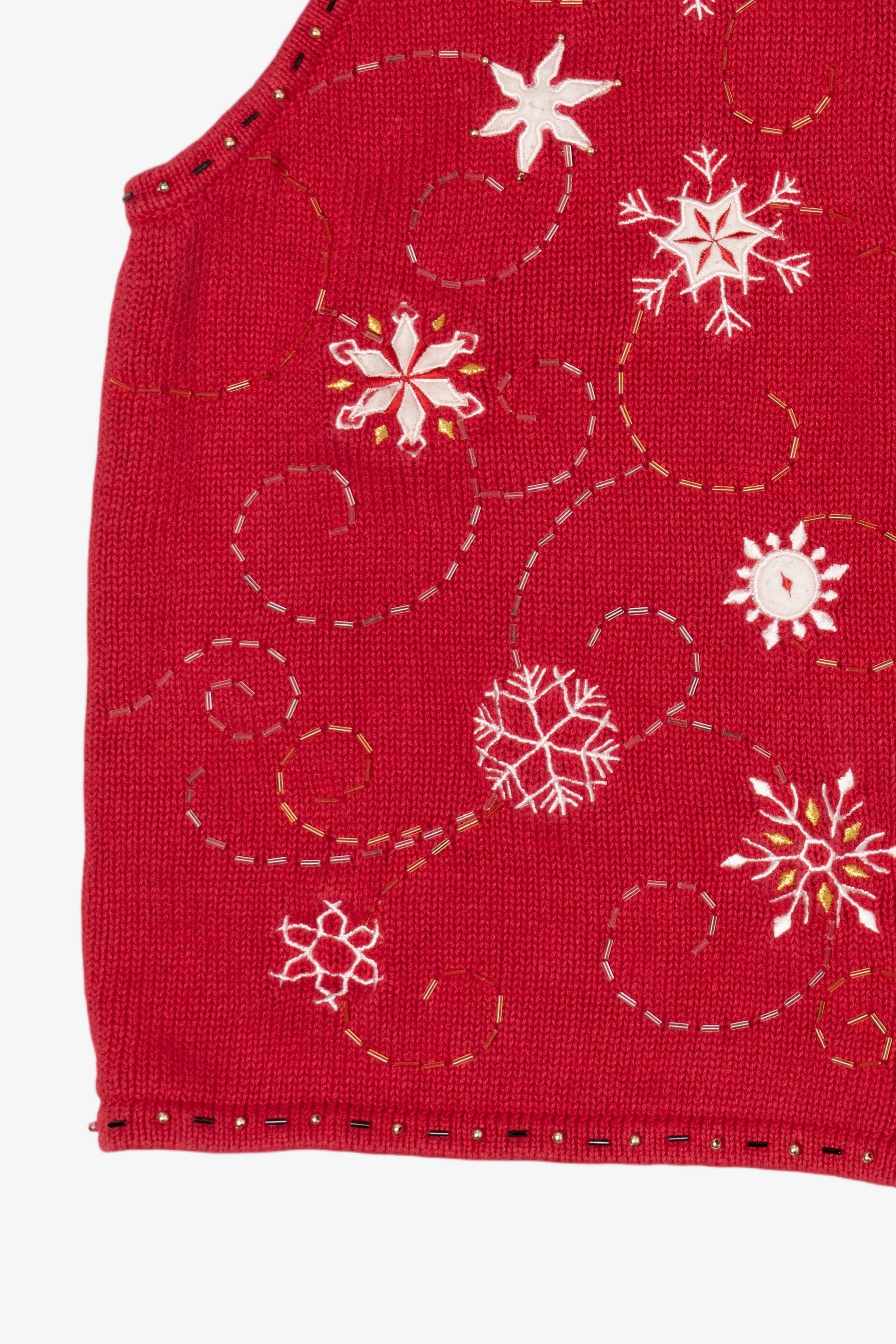 Vintage Red Studio Joy Snowflakes Ugly Christmas Vest (1990s)