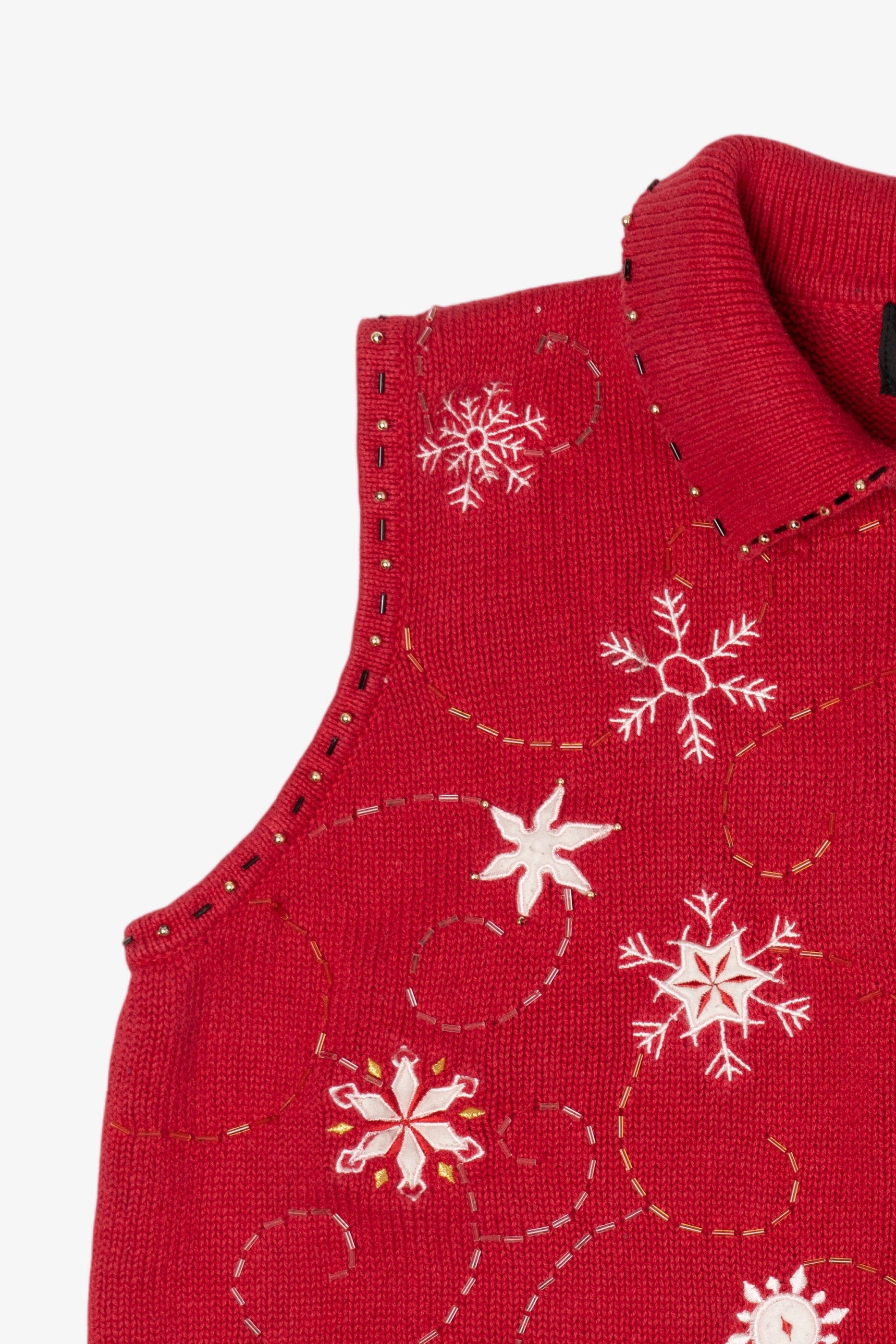 Vintage Red Studio Joy Snowflakes Ugly Christmas Vest (1990s)