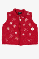 Vintage Red Studio Joy Snowflakes Ugly Christmas Vest (1990s)