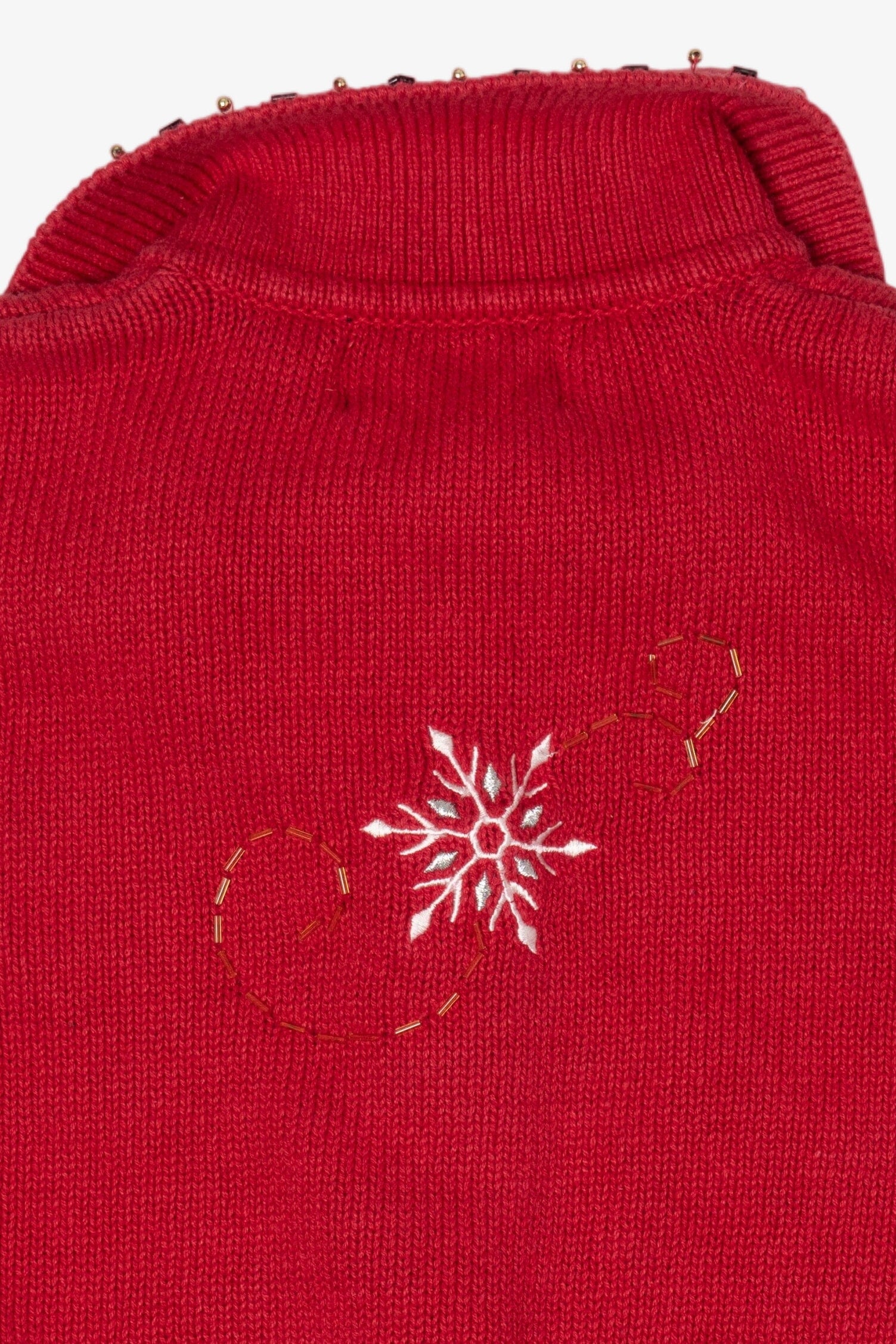 Vintage Red Studio Joy Snowflakes Ugly Christmas Vest (1990s)