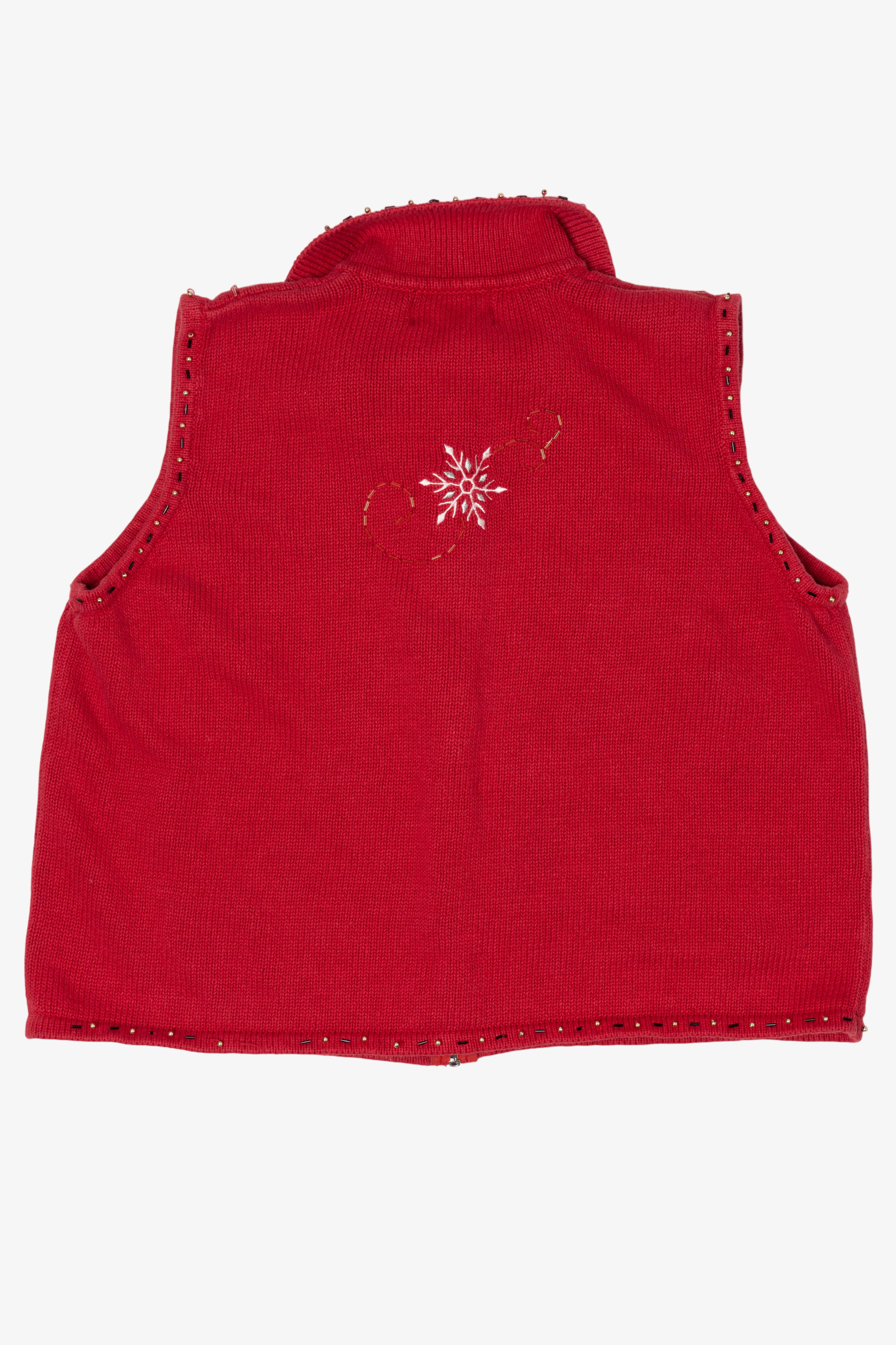 Vintage Red Studio Joy Snowflakes Ugly Christmas Vest (1990s)