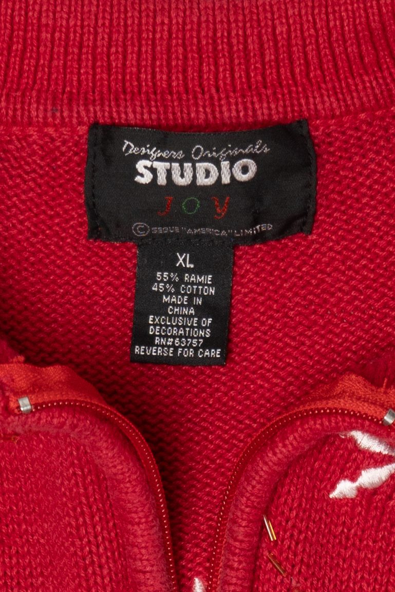 Vintage Red Studio Joy Snowflakes Ugly Christmas Vest (1990s)