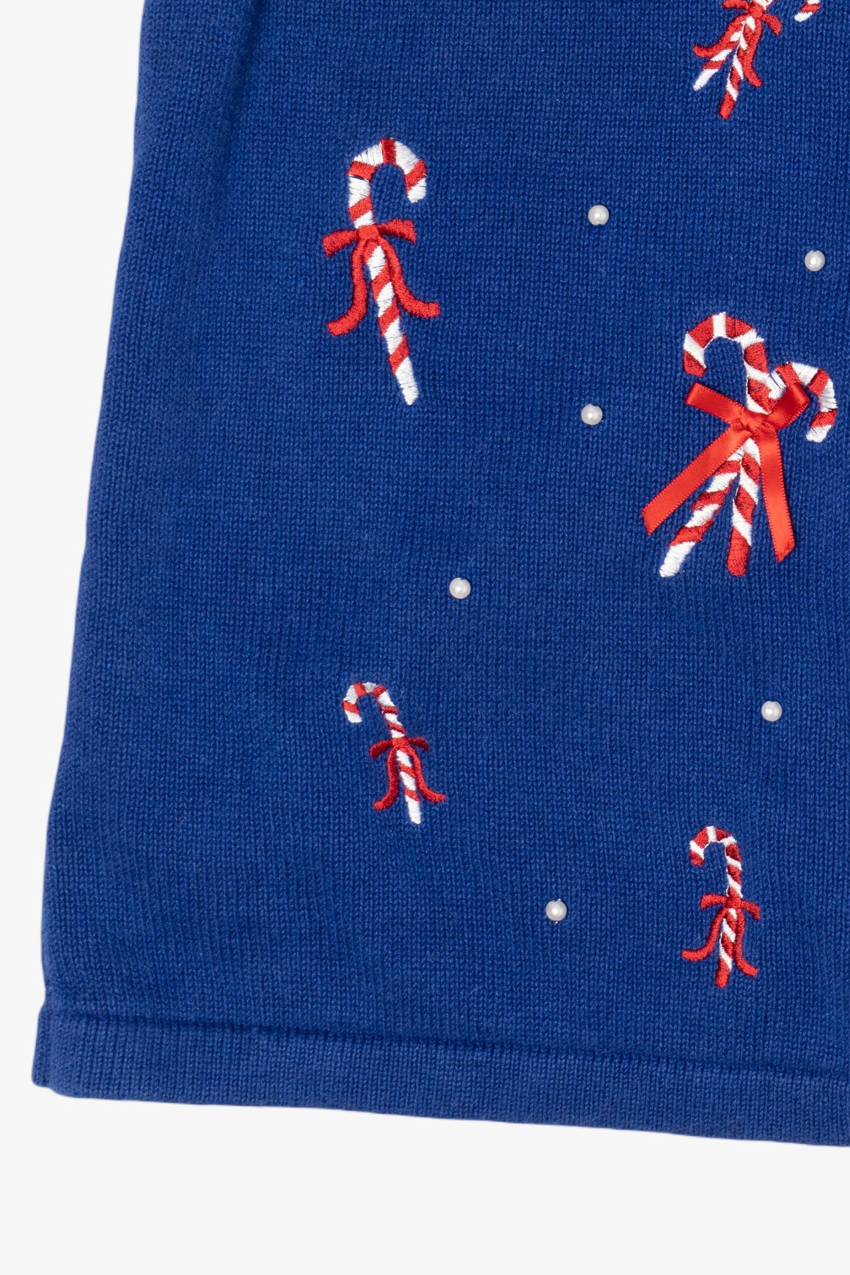 Vintage Blue Nouveaux Candy Canes Ugly Christmas Vest (1990s)