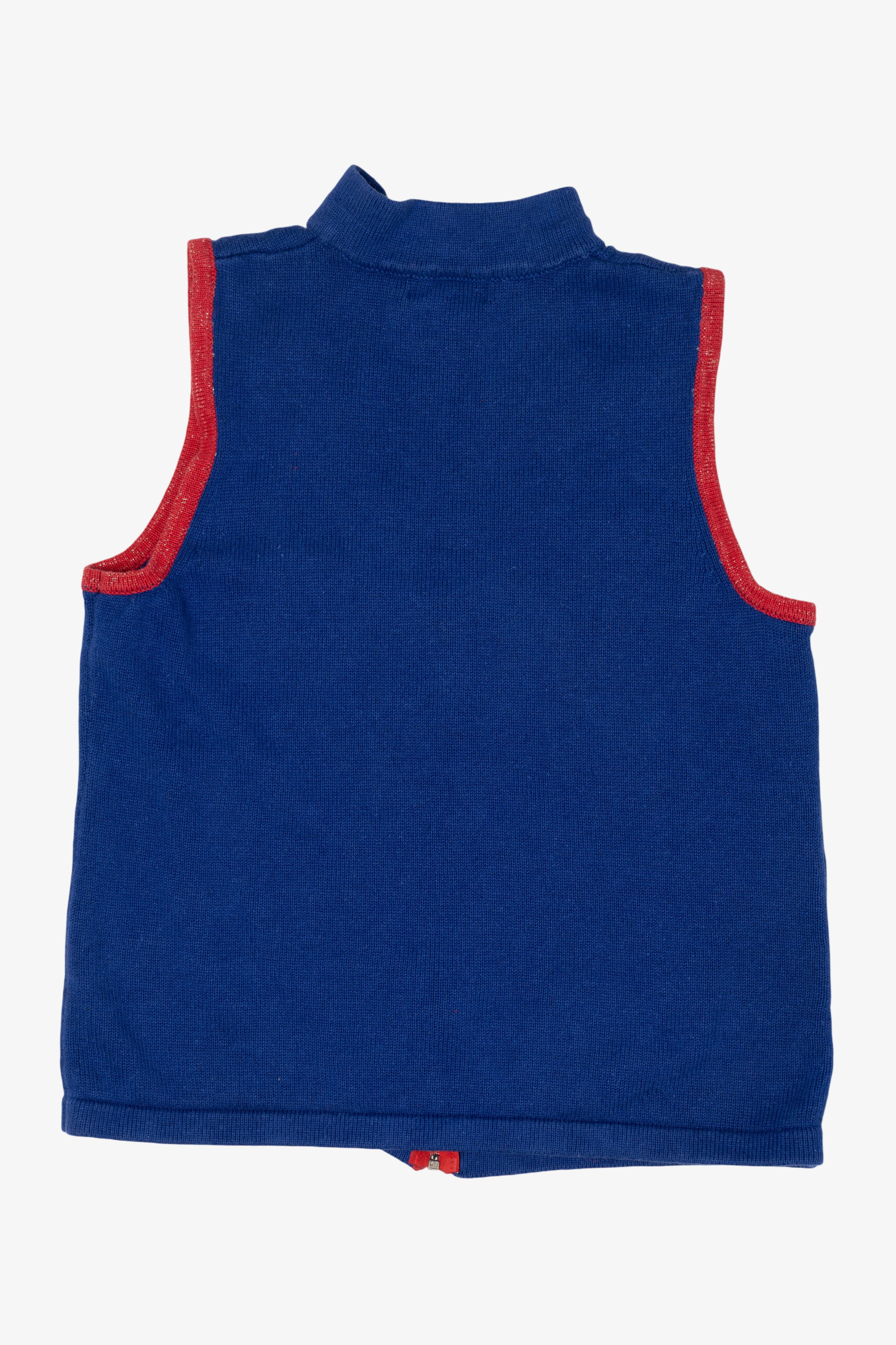 Vintage Blue Nouveaux Candy Canes Ugly Christmas Vest (1990s)