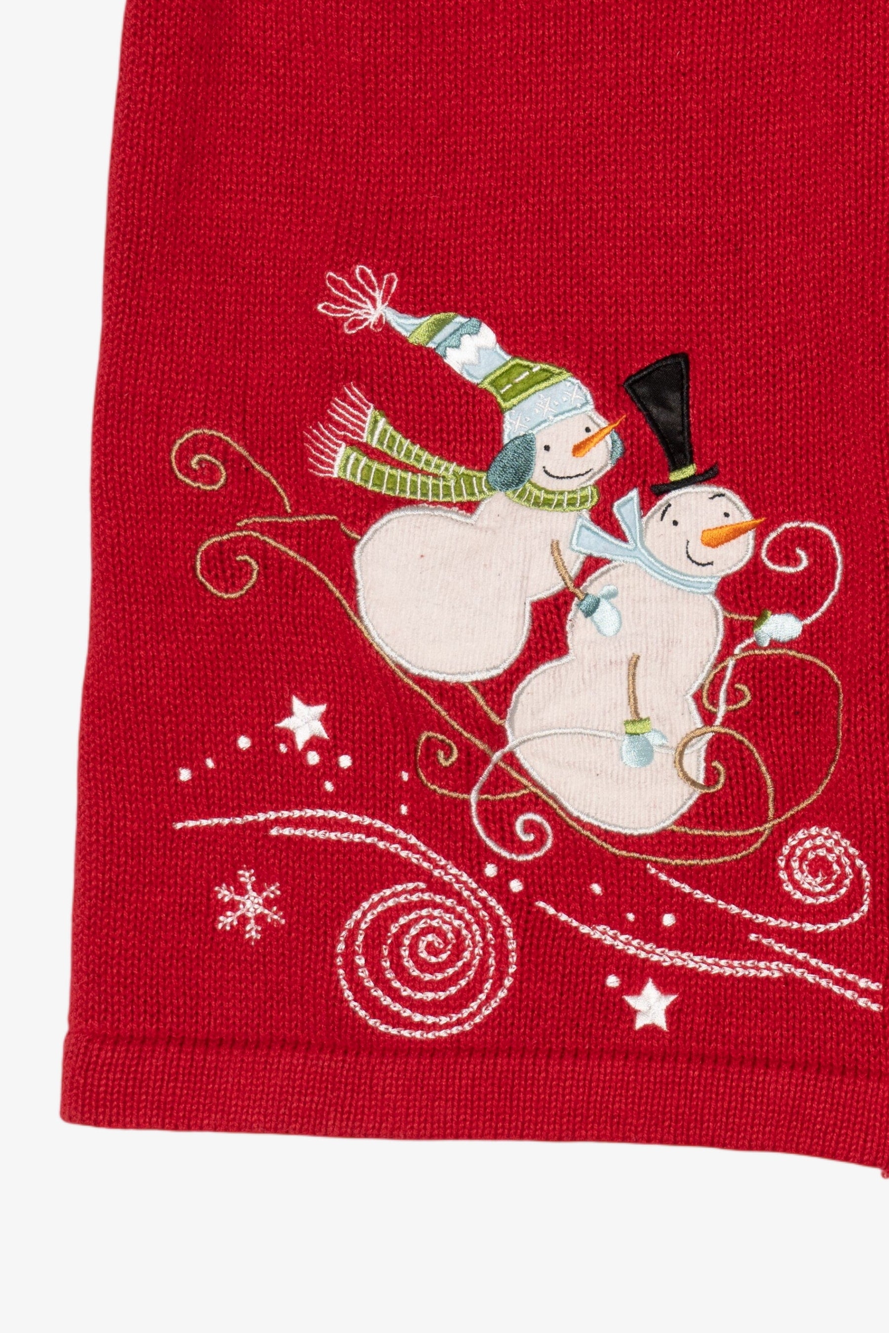 Vintage Red Christopher & Banks Snowmen Ugly Christmas Vest (1990s)