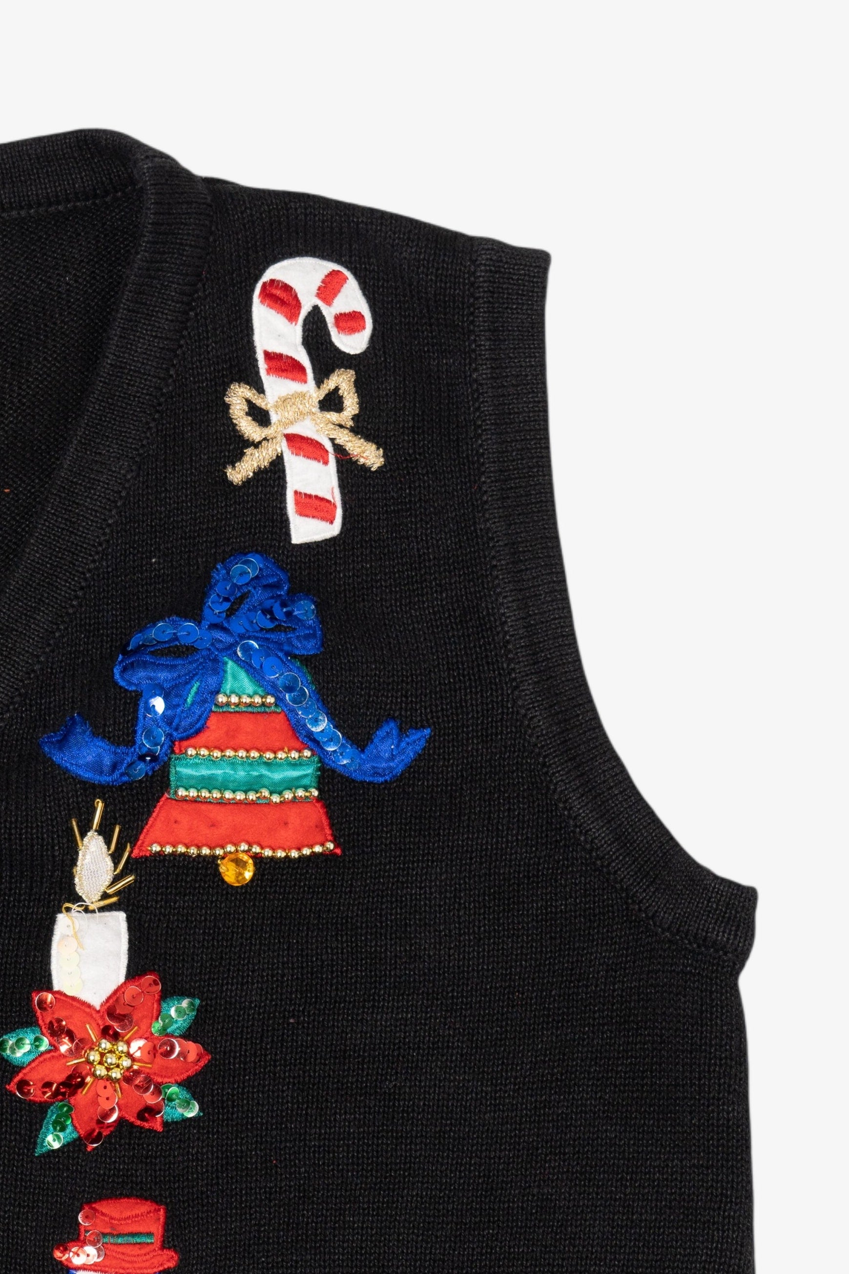 Vintage Black Lisa International Snowmen Ugly Christmas Vest (1990s)