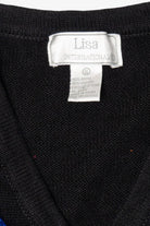 Vintage Black Lisa International Snowmen Ugly Christmas Vest (1990s)