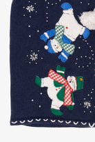 Vintage Navy Blue Bobbie Brooks Snowmen Ugly Christmas Vest (1990s)