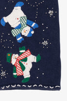 Vintage Navy Blue Bobbie Brooks Snowmen Ugly Christmas Vest (1990s)