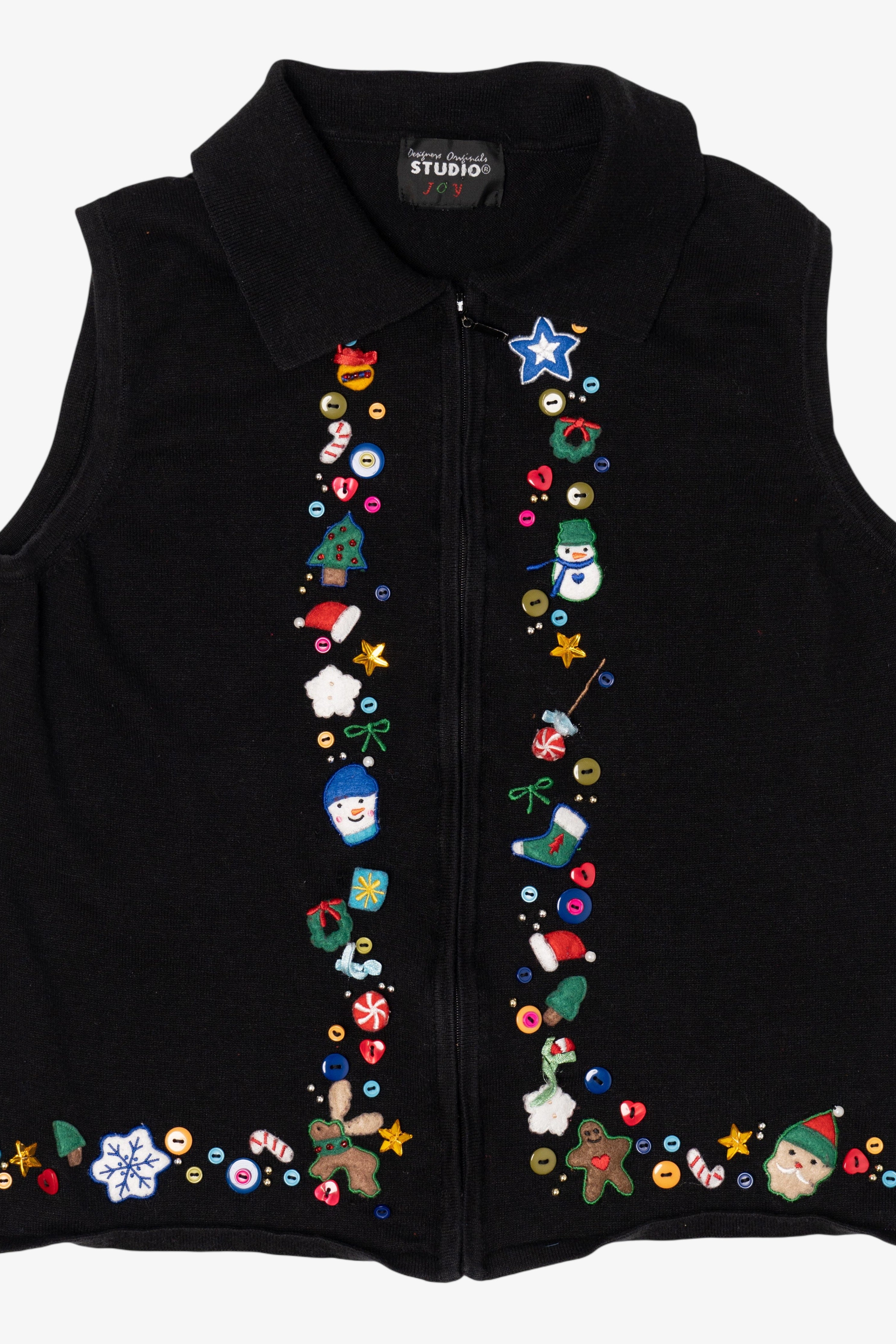 Vintage Black Studio Joy Ugly Christmas Vest (1990s)