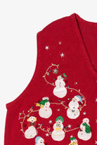 Vintage Red Snowmen Ugly Christmas Vest (1990s)