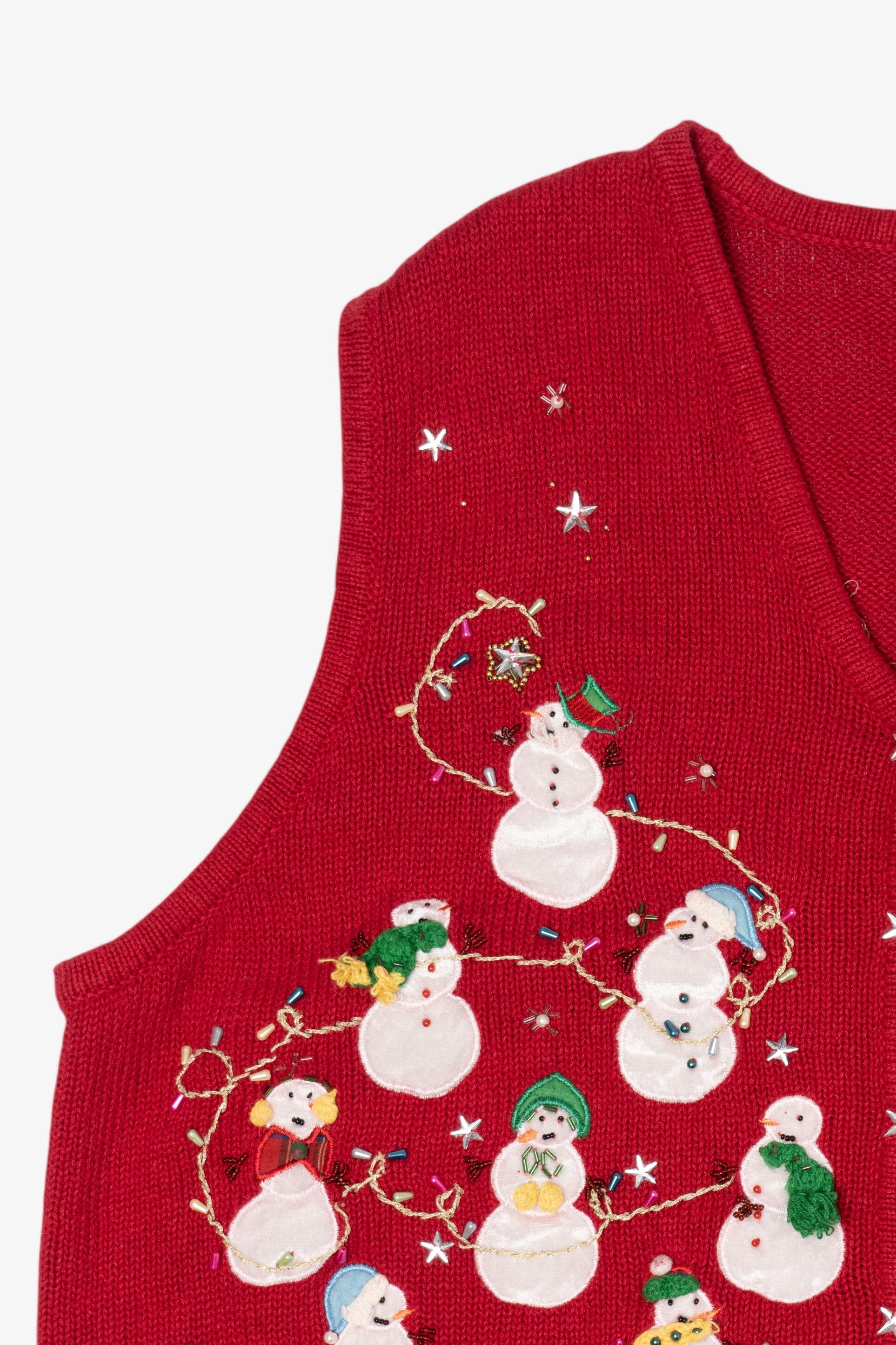 Vintage Red Snowmen Ugly Christmas Vest (1990s)