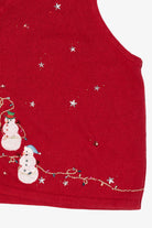Vintage Red Snowmen Ugly Christmas Vest (1990s)