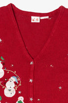 Vintage Red Snowmen Ugly Christmas Vest (1990s)