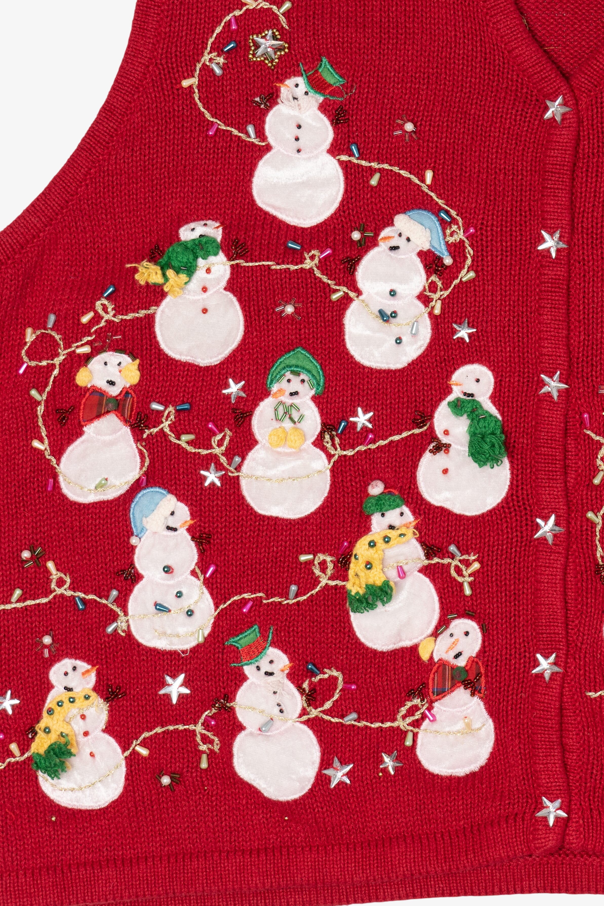 Vintage Red Snowmen Ugly Christmas Vest (1990s)