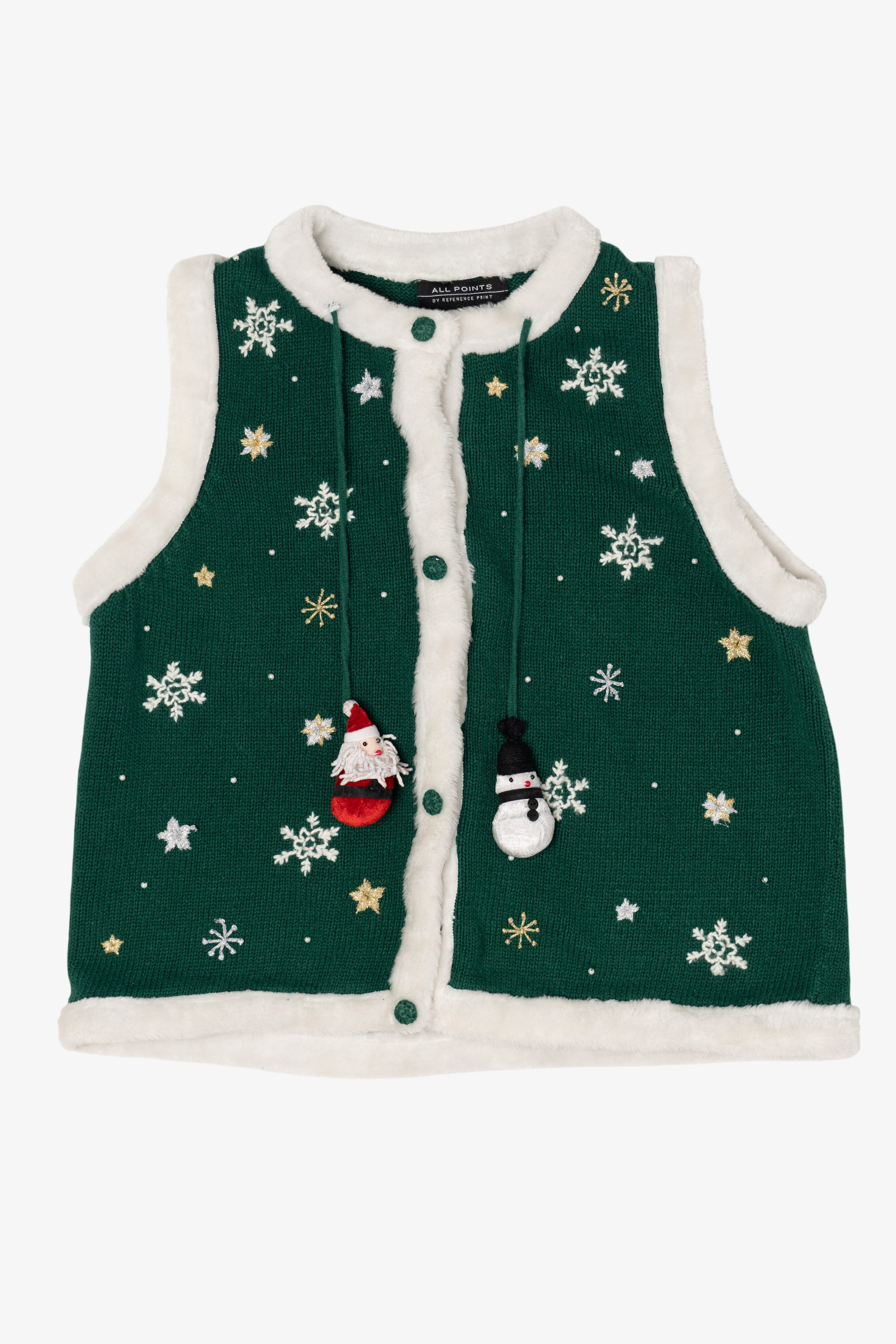 Vintage Green All Points Ugly Christmas Vest (1990s)