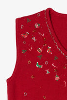 Vintage Red Draper's & Damon's Ugly Christmas Vest (1990s)