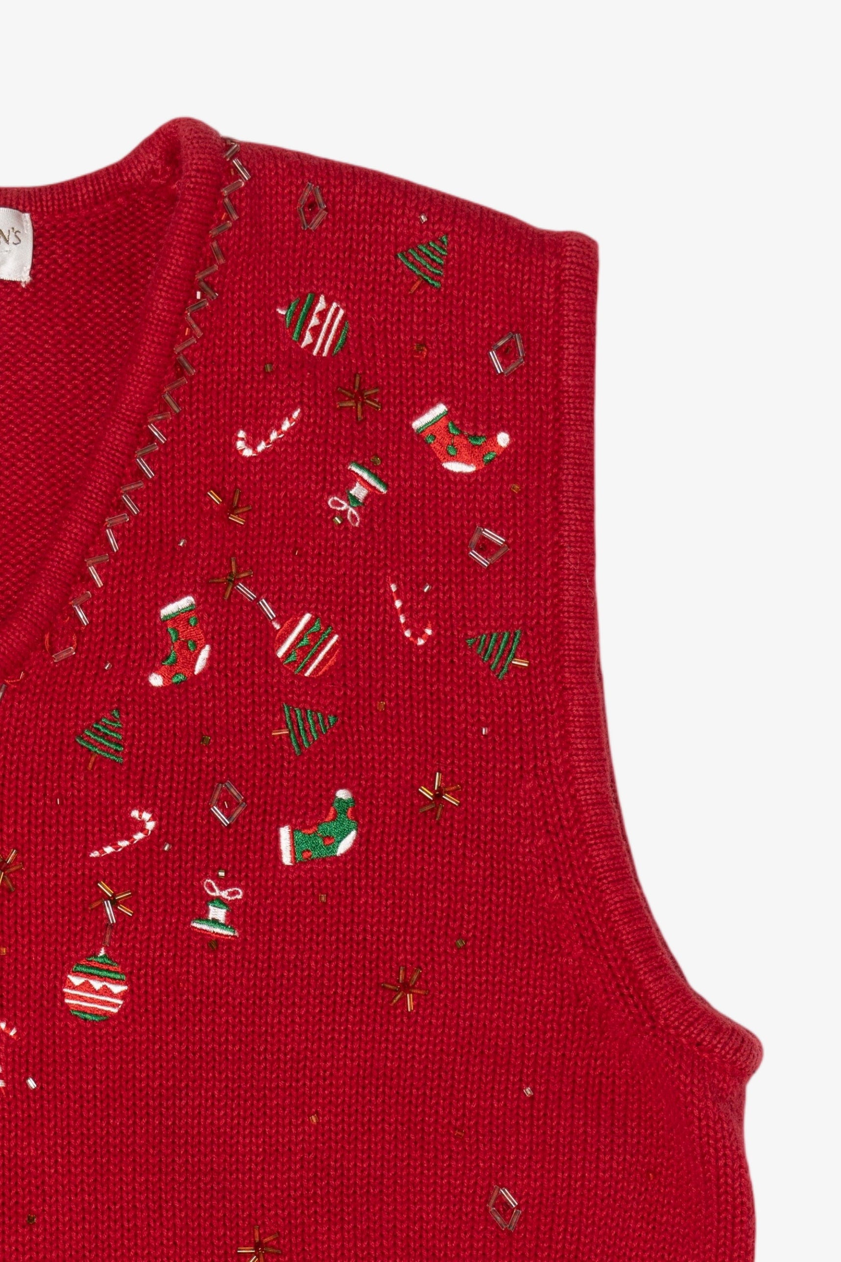 Vintage Red Draper's & Damon's Ugly Christmas Vest (1990s)