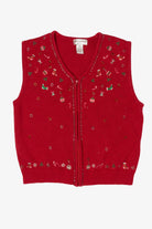 Vintage Red Draper's & Damon's Ugly Christmas Vest (1990s)