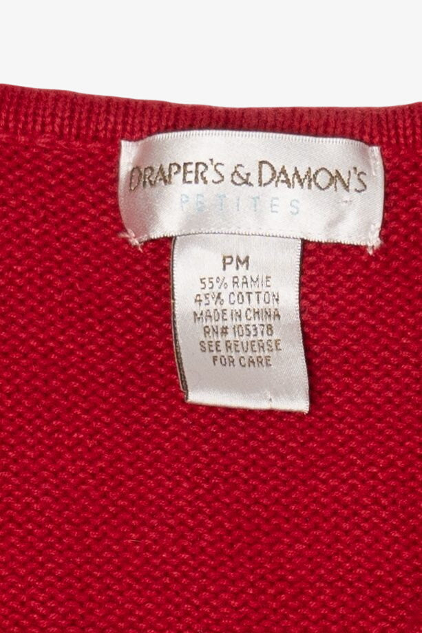 Vintage Red Draper's & Damon's Ugly Christmas Vest (1990s)