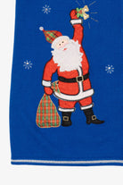 Vintage Blue Santa Fireplace Ugly Christmas Vest (1990s)
