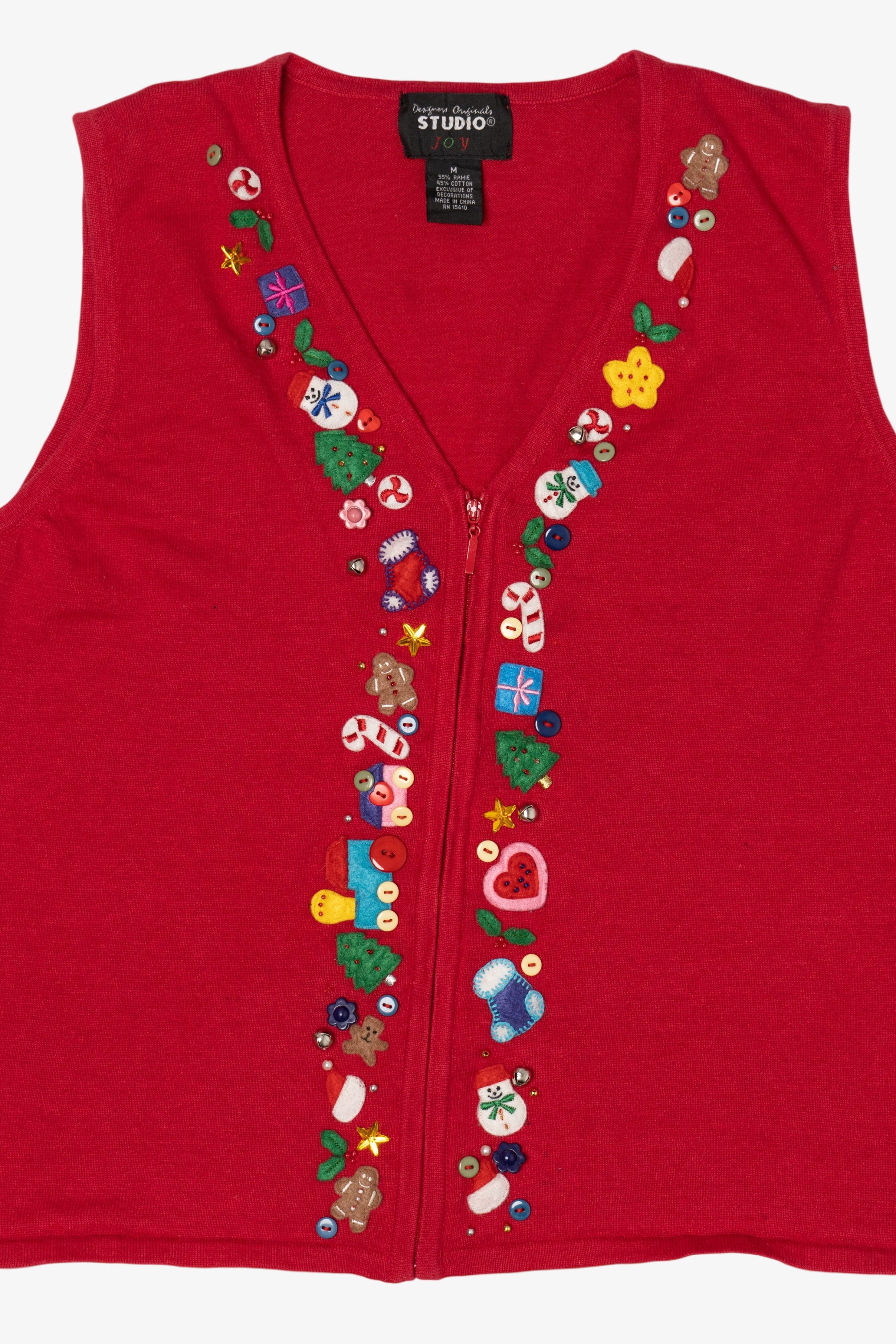 Vintage Red Designers Originals Studio Ugly Christmas Vest (1990s)