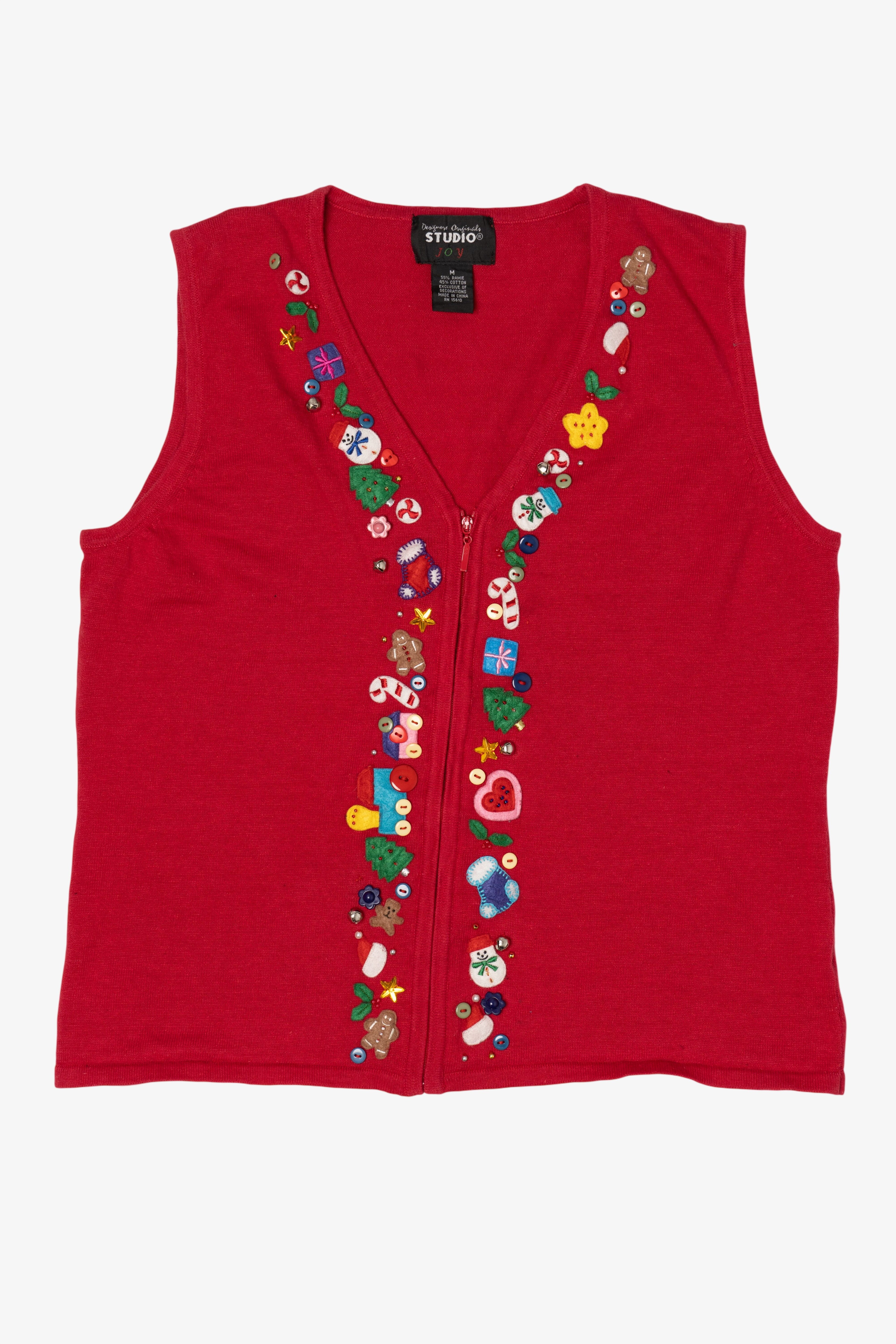 Vintage Red Designers Originals Studio Ugly Christmas Vest (1990s)