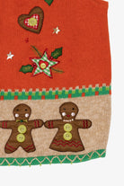 Vintage Orange Gingerbread Ugly Christmas Vest (1990s)