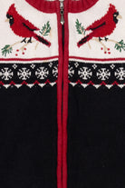 Vintage Hand Embroidered Christopher & Banks Cardinals Ugly Christmas Vest (1990s)