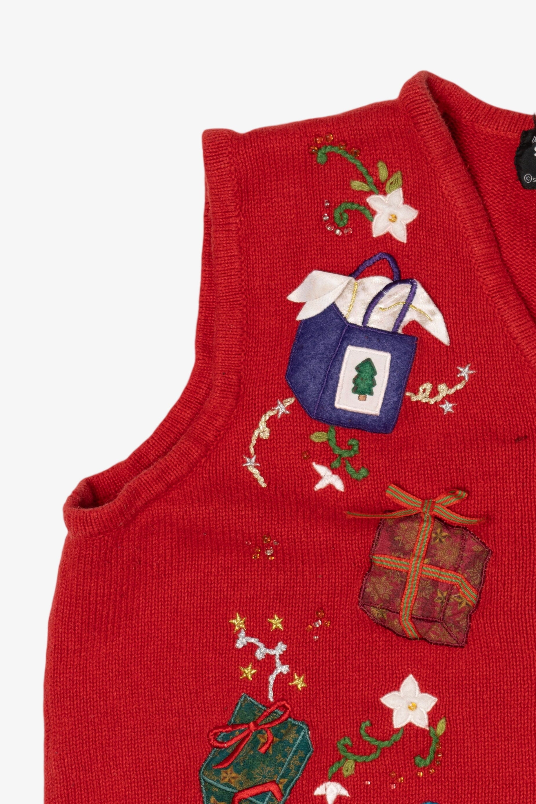 Vintage Red Studio Joy Presents Ugly Christmas Vest (1990s)