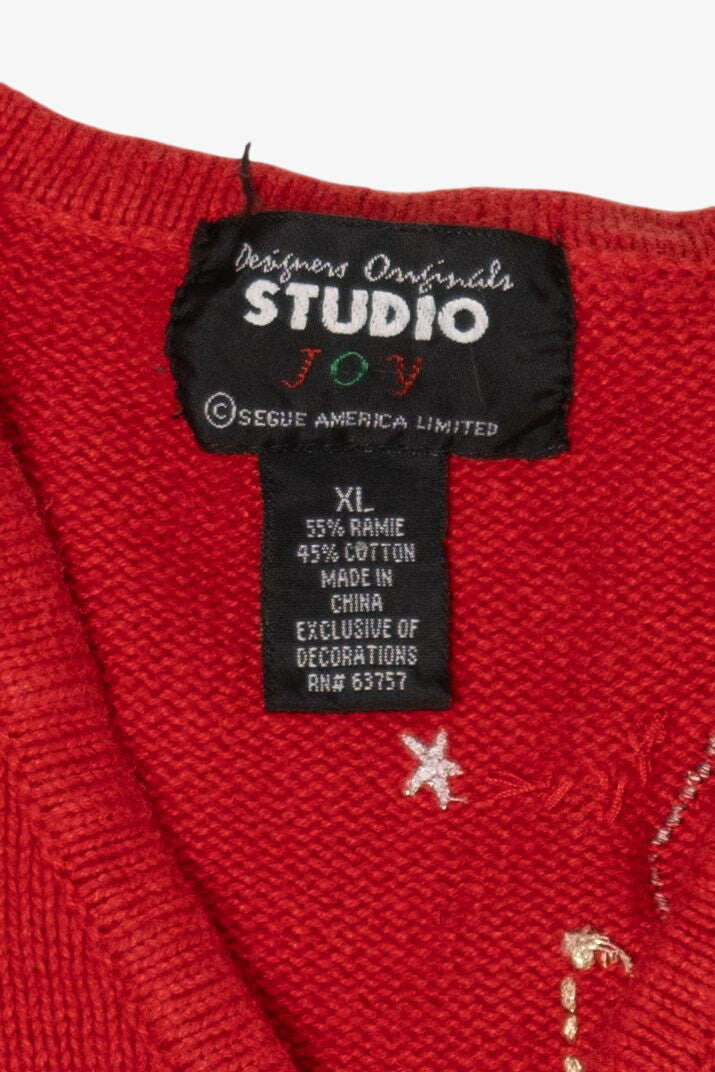 Vintage Red Studio Joy Presents Ugly Christmas Vest (1990s)