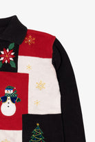 Vintage Black Crystal Kobe Snowmen Christmas Cardigan (1990s)