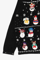 Vintage Black B.P Design Snowmen Christmas Cardigan (1990s)