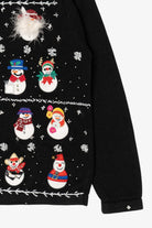 Vintage Black B.P Design Snowmen Christmas Cardigan (1990s)