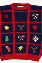 Vintage Navy Blue Karen Scott Christmas Pullover (1990s)