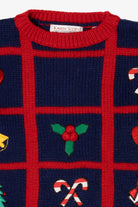 Vintage Navy Blue Karen Scott Christmas Pullover (1990s)